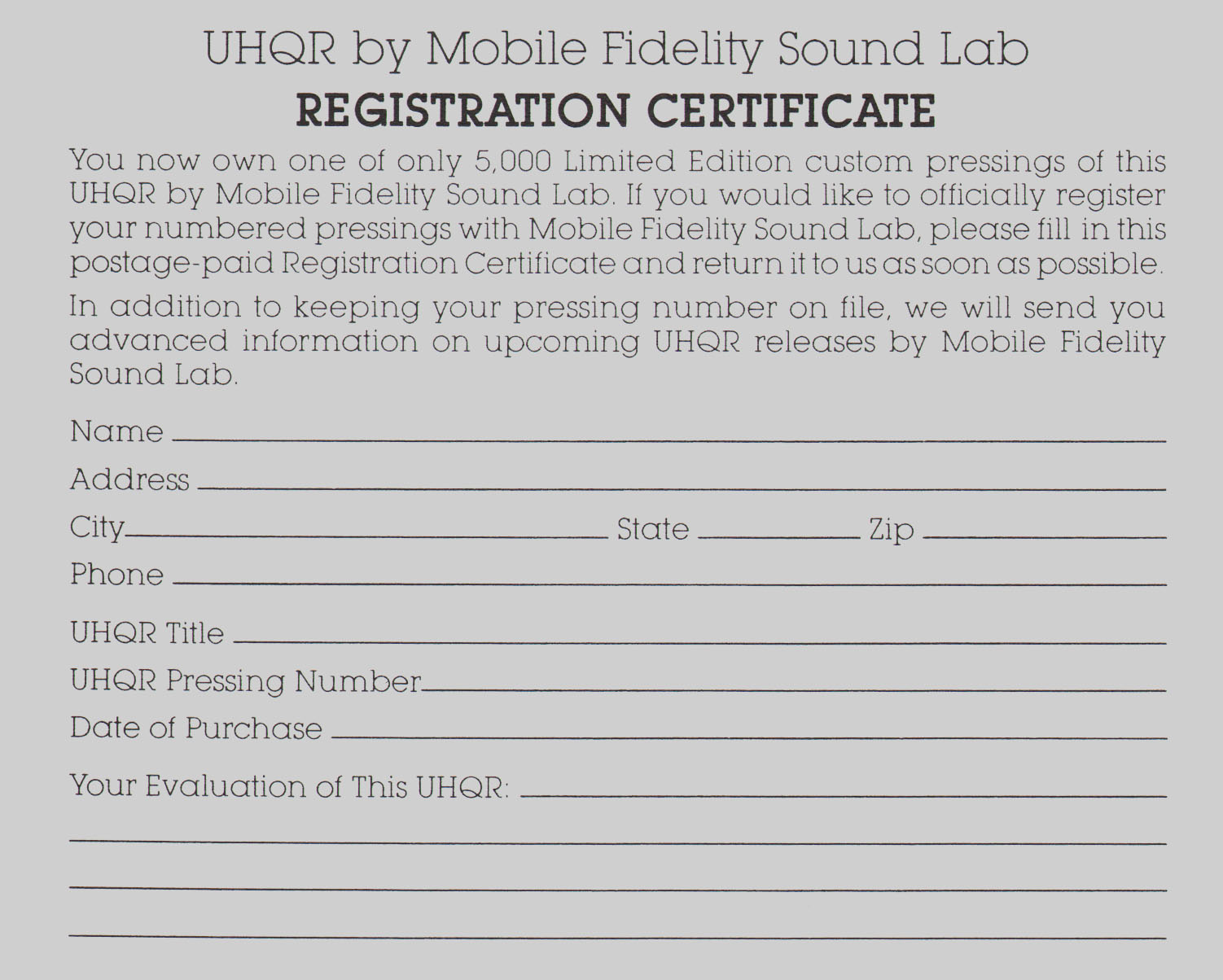 Cat Stevens  Tea For The tillerman : LP postcard2  us